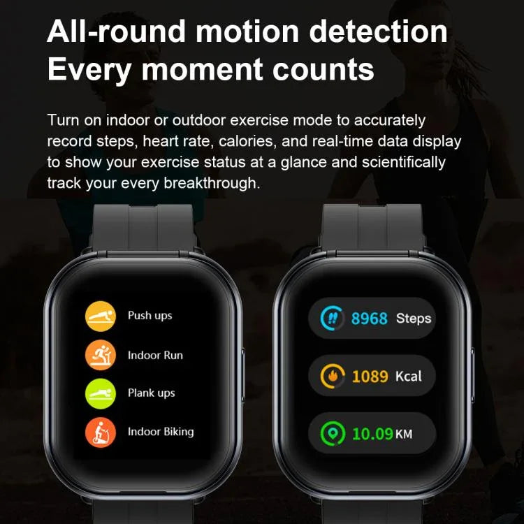 D12 2.01인치 TFT 화면 스마트 블루투스 워치 & 헤드폰 2 in 1 무선 통화 지원