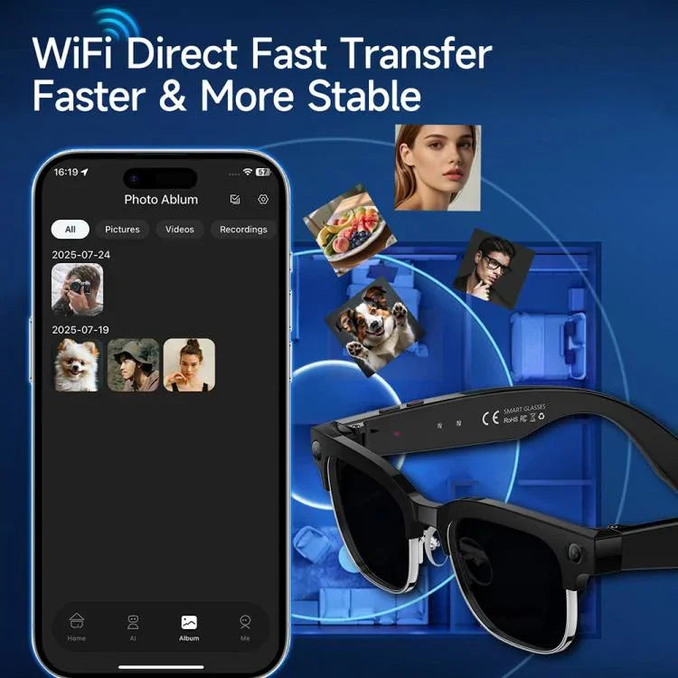 W630 800W WiFi4 AI 사진 인식 스마트 번역 블루투스 통화 안경