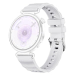 xDfind Quick Release Spring Bar Silver Buckle Solid Color Silicone Watch Band, For Huawei Watch GT 6 / 5 / 4 41mm