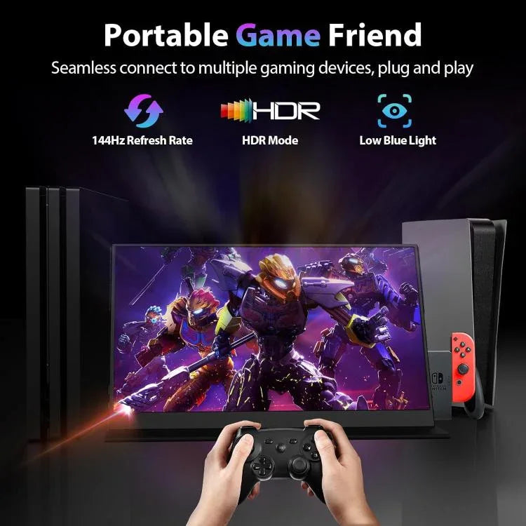 P161Q10G 16.1인치 2.5K 휴대용 모니터 144Hz 확장 스크린, 16.1인치 2.5K 144Hz