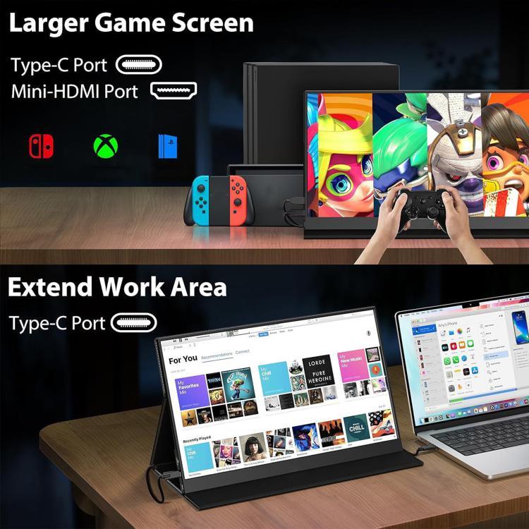 P161Q10G 16.1인치 2.5K 휴대용 모니터 144Hz 확장 스크린, 16.1인치 2.5K 144Hz