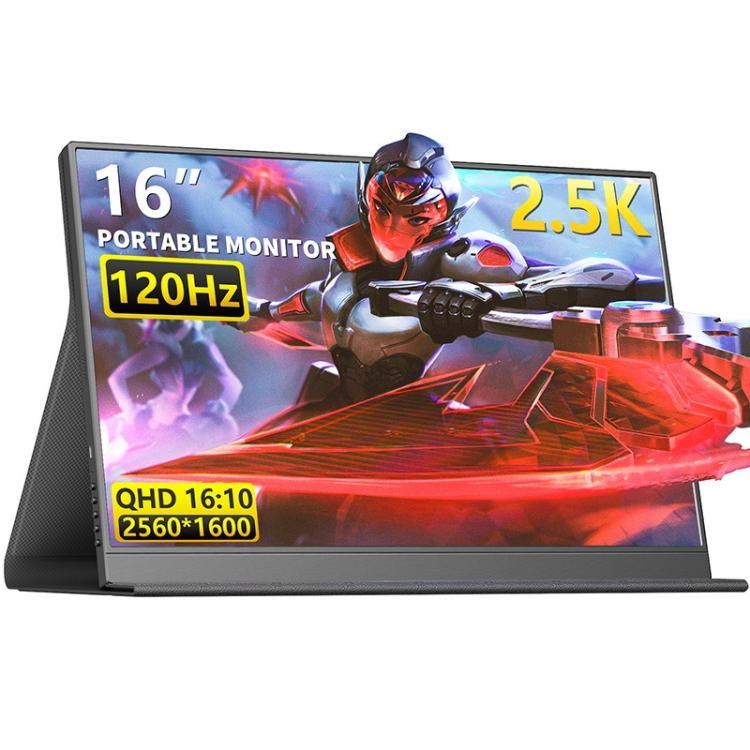P160Q16BWG 16인치 2.5K 휴대용 모니터 120Hz 게이밍 확장 스크린, 16인치 2.5K 120Hz
