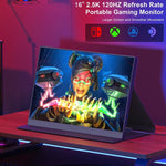 P160Q16BWG 16인치 2.5K 휴대용 모니터 120Hz 게이밍 확장 스크린, 16인치 2.5K 120Hz