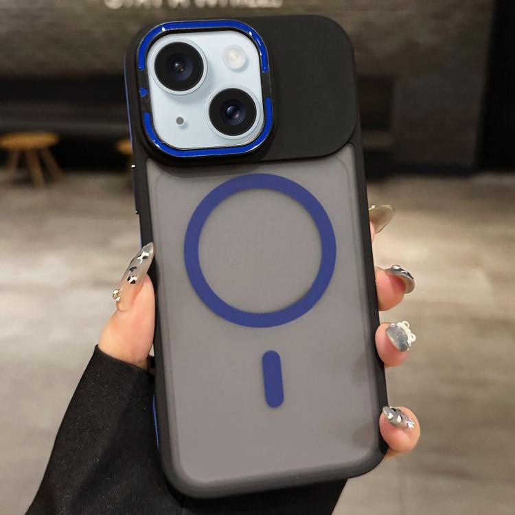 스킨 필 프로스트 메탈 렌즈 홀더 MagSafe 자석 휴대폰 케이스, 아이폰 16 플러스용, 아이폰 16용, 아이폰 15 프로 맥스용, 아이폰 15 프로용, 아이폰 15용, 아이폰 14용