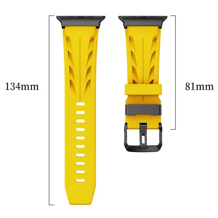 블랙 핀 버클 실리콘 시계 밴드, 애플 워치 46mm / 49mm / 45mm / 44mm용, 애플 워치 42mm / 41mm / 40mm / 38mm용