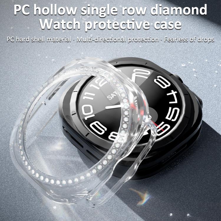 xDfind Single Row Diamond Hollow PC Watch Cover, For Samsung Galaxy Watch Ultra 47mm / Ultra 2025