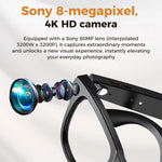 M02 울트라 8MP 카메라 AI 스마트 안경 변색 렌즈, 블랙 충전 케이스 포함, 브라운 충전 케이스 포함