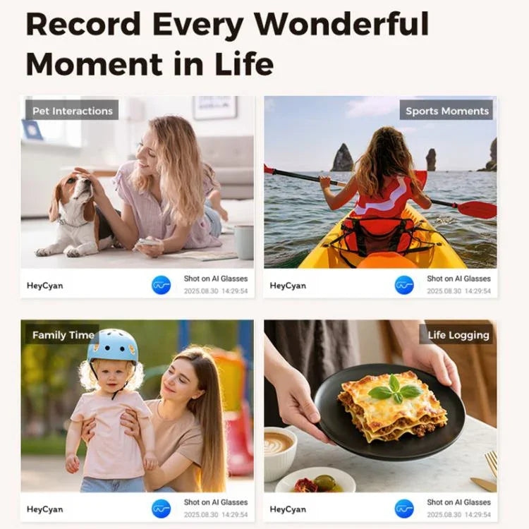 M02 8MP 카메라 AI 스마트 안경, 변색 렌즈 포함