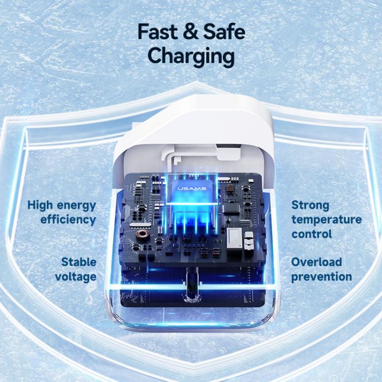 USAMS CC227 T65 PD20W USB-C / Type-C Single Port Fast Charger, UK Plug, CC227