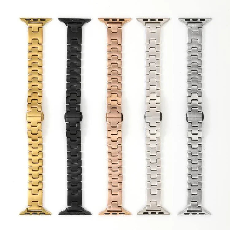 H-스타일 너비 14mm 스테인리스 스틸 메탈 시계 밴드, 애플 워치 46mm / 49mm / 45mm / 44mm용, 애플 워치 42mm / 41mm / 40mm / 38mm용