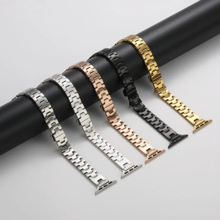 H-스타일 너비 14mm 스테인리스 스틸 메탈 시계 밴드, 애플 워치 46mm / 49mm / 45mm / 44mm용, 애플 워치 42mm / 41mm / 40mm / 38mm용