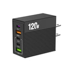 ADC-F007 120W 3포트 타입-C 듀얼 USB 멀티포트 충전기, 미국 플러그, 유럽 플러그, 영국 플러그