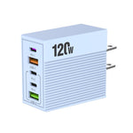 ADC-F007 120W 3포트 타입-C 듀얼 USB 멀티포트 충전기, 미국 플러그, 유럽 플러그, 영국 플러그