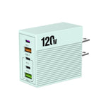 ADC-F007 120W 3포트 타입-C 듀얼 USB 멀티포트 충전기, 미국 플러그, 유럽 플러그, 영국 플러그