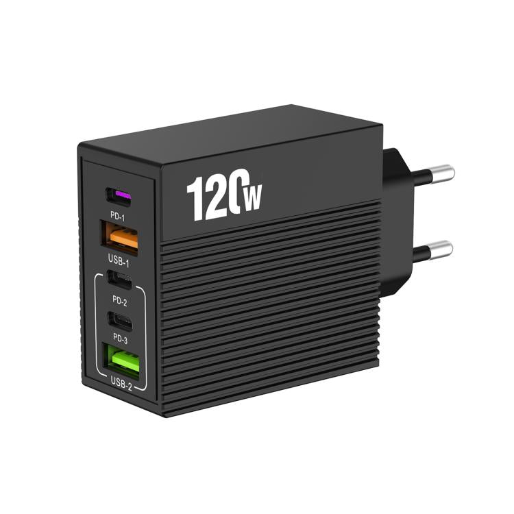 ADC-F007 120W 3포트 타입-C 듀얼 USB 멀티포트 충전기, 미국 플러그, 유럽 플러그, 영국 플러그