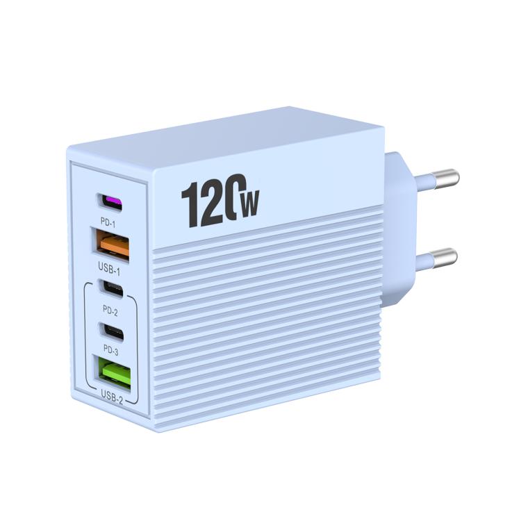 ADC-F007 120W 3포트 타입-C 듀얼 USB 멀티포트 충전기, 미국 플러그, 유럽 플러그, 영국 플러그