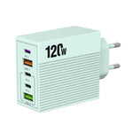 ADC-F007 120W 3포트 타입-C 듀얼 USB 멀티포트 충전기, 미국 플러그, 유럽 플러그, 영국 플러그