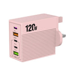 ADC-F007 120W 3포트 타입-C 듀얼 USB 멀티포트 충전기, 미국 플러그, 유럽 플러그, 영국 플러그