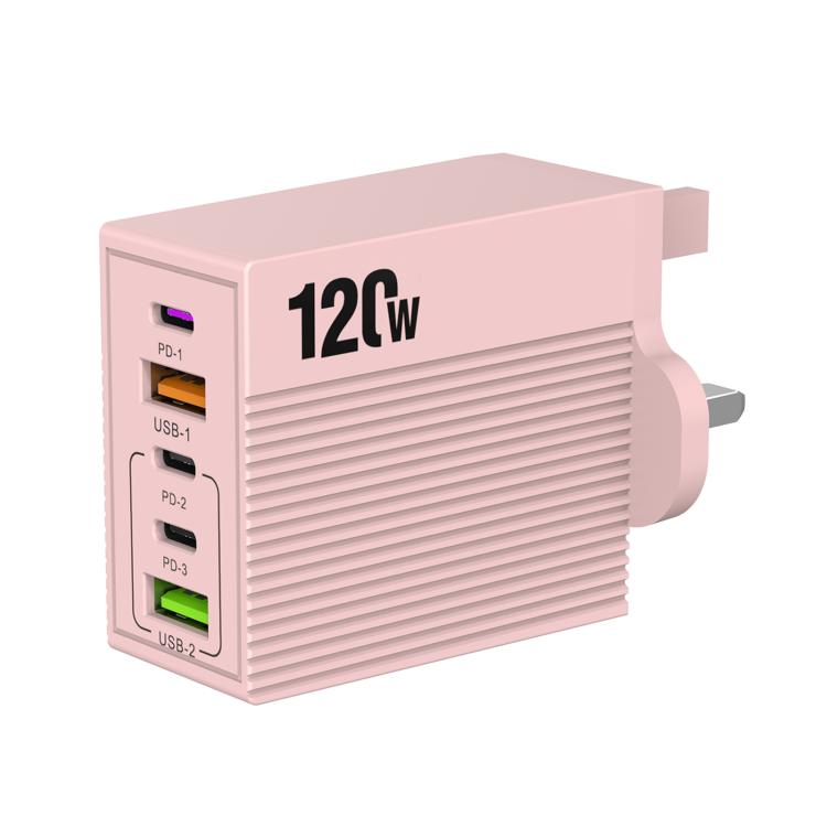 ADC-F007 120W 3포트 타입-C 듀얼 USB 멀티포트 충전기, 미국 플러그, 유럽 플러그, 영국 플러그