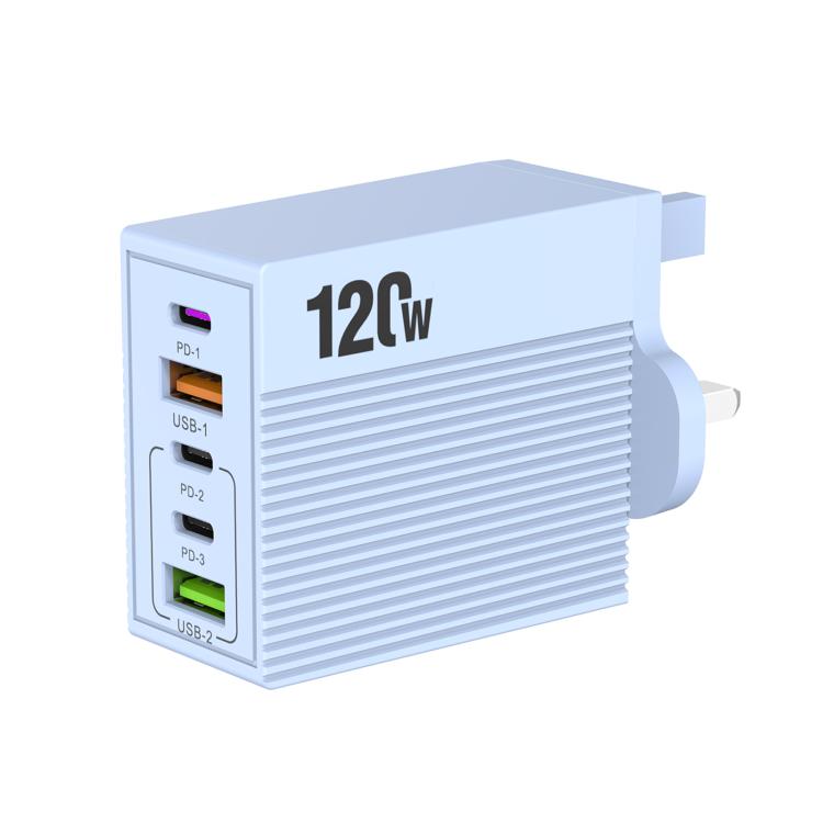ADC-F007 120W 3포트 타입-C 듀얼 USB 멀티포트 충전기, 미국 플러그, 유럽 플러그, 영국 플러그