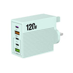 ADC-F007 120W 3포트 타입-C 듀얼 USB 멀티포트 충전기, 미국 플러그, 유럽 플러그, 영국 플러그