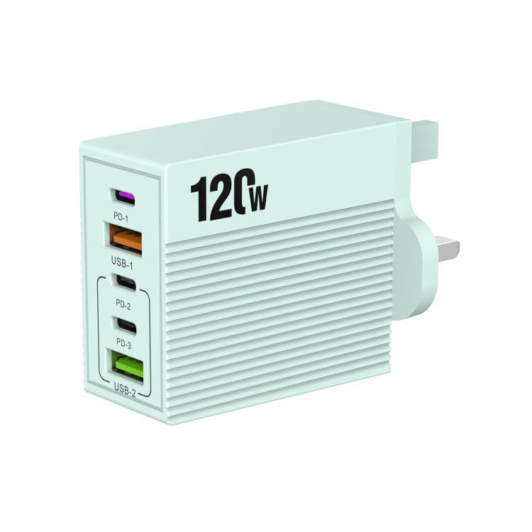 ADC-F007 120W 3포트 타입-C 듀얼 USB 멀티포트 충전기, 미국 플러그, 유럽 플러그, 영국 플러그