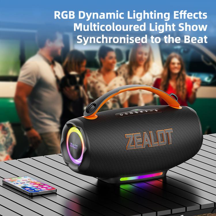 Zealot S167 100W 휴대용 핸드헬드 야외용 RGB 블루투스 스피커