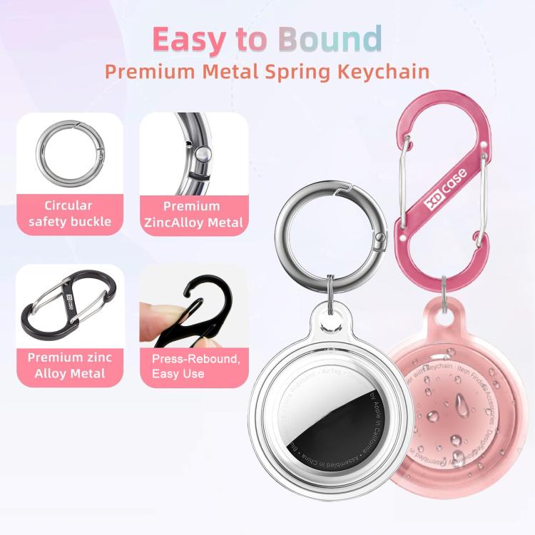 XDcase 2개 세트 풀커버 방수 TPU 보호 케이스 키체인 포함, AirTag 2세대 / 1세대용