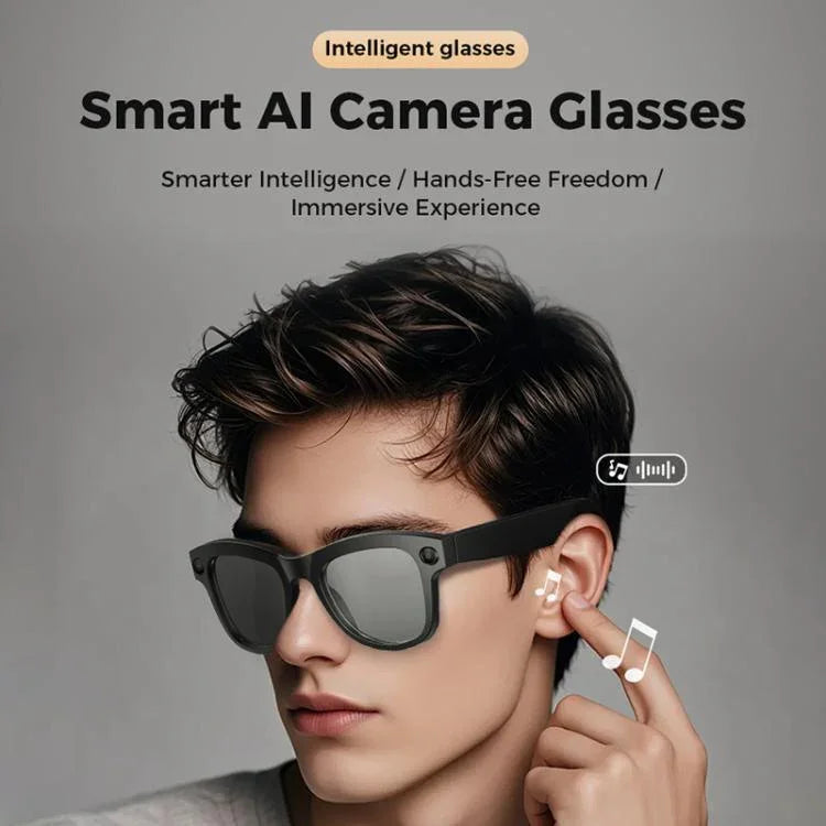 M01S 5MP 스마트 AI 카메라 안경 음성 통화, 비디오 녹화, WiFi 전송 지원