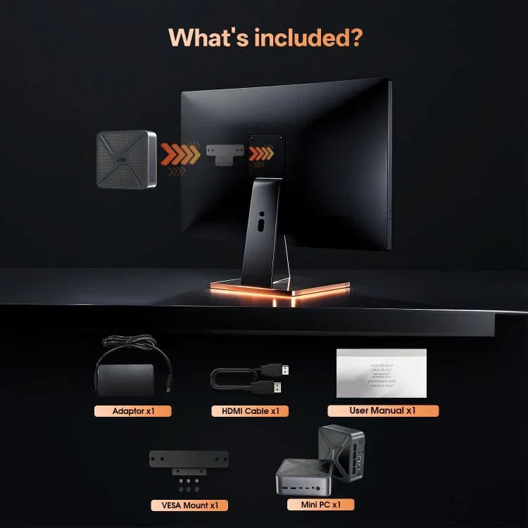 GXMO GH8 Windows 11 Pro 미니 PC, AMD Ryzen 9 8945HS 옥타 코어 프로세서, 메모리 없음, 16GB+512GB