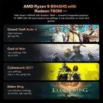 GXMO GH8 Windows 11 Pro 미니 PC, AMD Ryzen 9 8945HS 옥타 코어 프로세서, 메모리 없음, 16GB+512GB