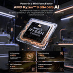 GXMO GH8 Windows 11 Pro 미니 PC, AMD Ryzen 9 8945HS 옥타 코어 프로세서, 메모리 없음, 16GB+512GB