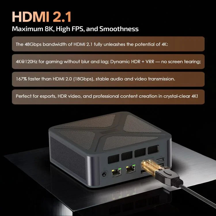 GXMO GH8 Windows 11 Pro 미니 PC, AMD Ryzen 9 8945HS 옥타 코어 프로세서, 메모리 없음, 16GB+512GB
