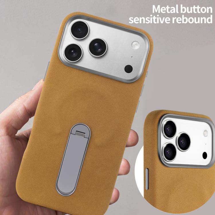 VIETAO 스웨이드 MagSafe PU 가죽 폰 케이스 홀더 포함, 아이폰 17 프로 맥스용, 아이폰 17 프로용, 아이폰 17용, 아이폰 에어용