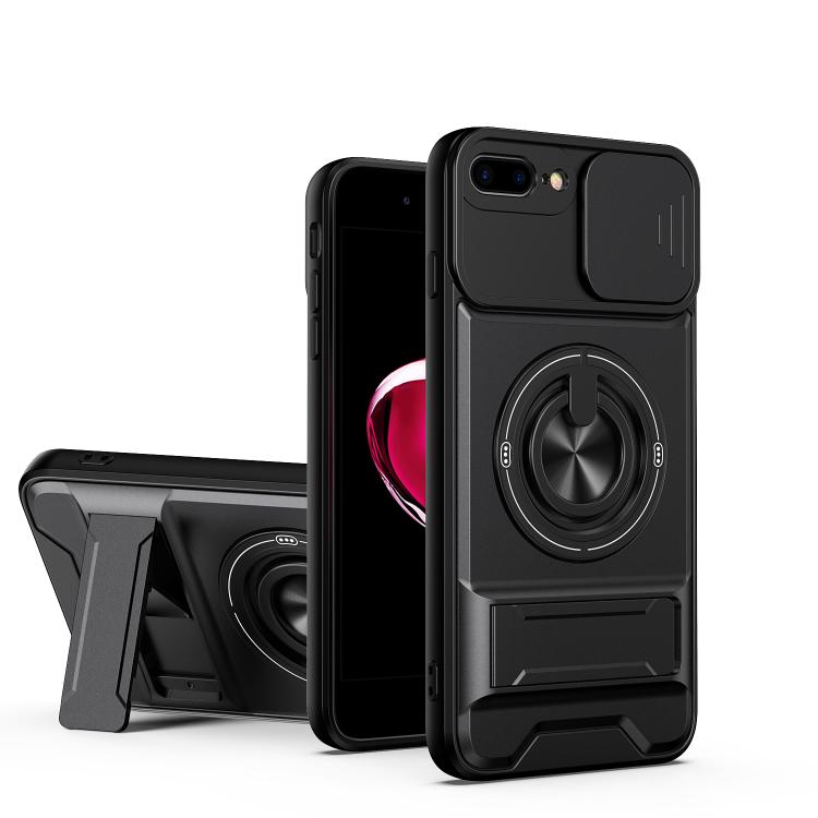Lens Sliding Window Multifunctional Magnetic Shockproof Phone Case, For iPhone 7 Plus, For iPhone 7