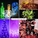 RGB USB LED 구리선 조명 스트링 휴일 장식 조명 스트링 블루투스 모바일 앱 제어, 2m 20 LED, 5m 50 LED, 10m 100 LED, 12m 120 LED, 15m 150 LED, 20m 200 LED