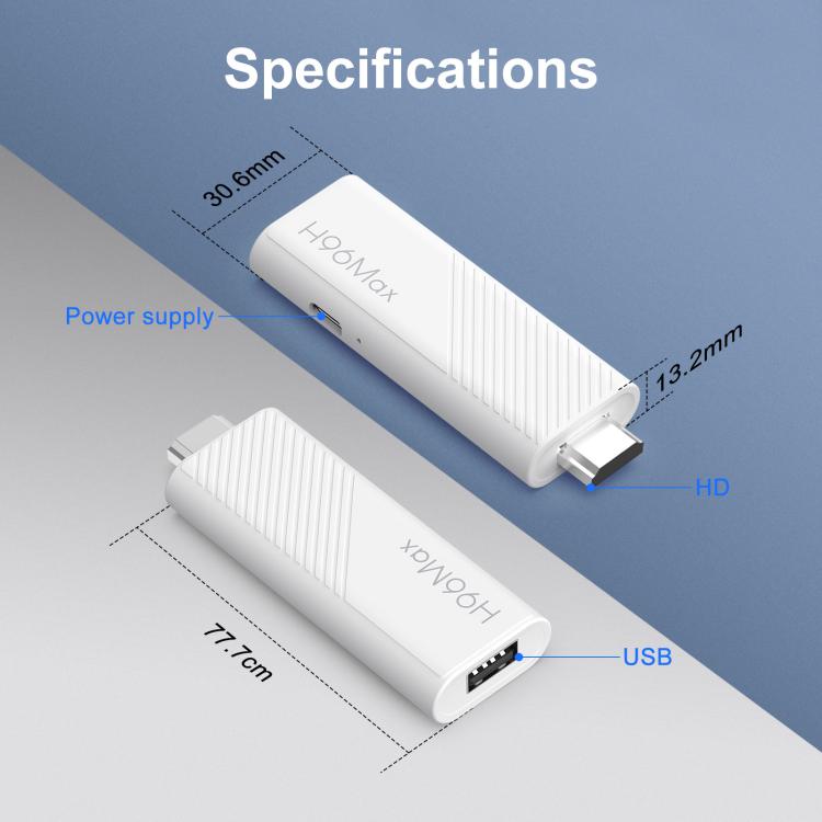 H96 Max H313 안드로이드 14 미니 HD TV 스틱 리모컨 포함, ARM Cortex-A53 쿼드 코어, 2GB+16GB, 2GB+8GB