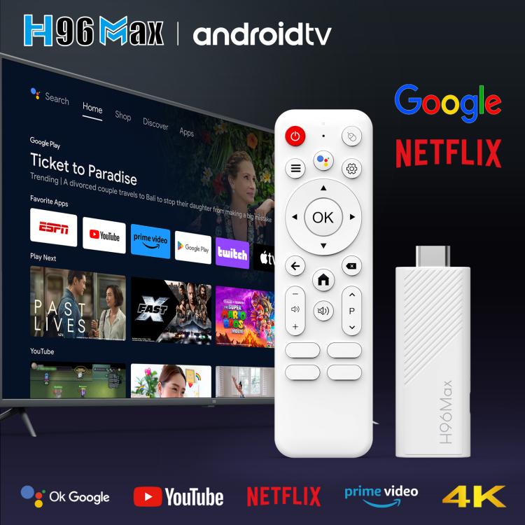 H96 Max H313 안드로이드 14 미니 HD TV 스틱 리모컨 포함, ARM Cortex-A53 쿼드 코어, 2GB+16GB, 2GB+8GB