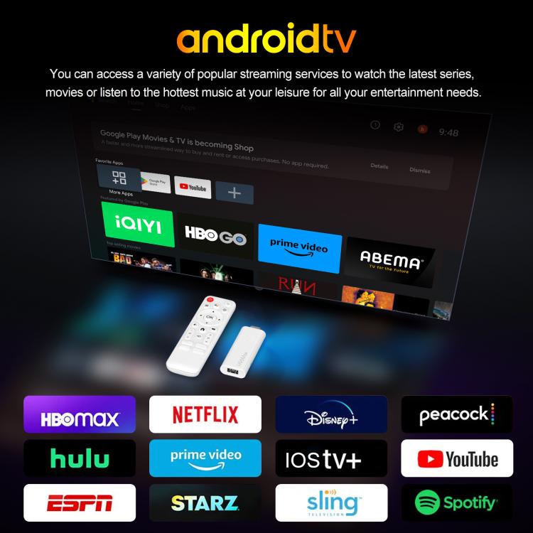 H96 Max H313 안드로이드 14 미니 HD TV 스틱 리모컨 포함, ARM Cortex-A53 쿼드 코어, 2GB+16GB, 2GB+8GB