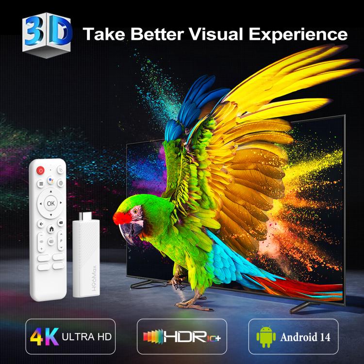 H96 Max H313 안드로이드 14 미니 HD TV 스틱 리모컨 포함, ARM Cortex-A53 쿼드 코어, 2GB+16GB, 2GB+8GB
