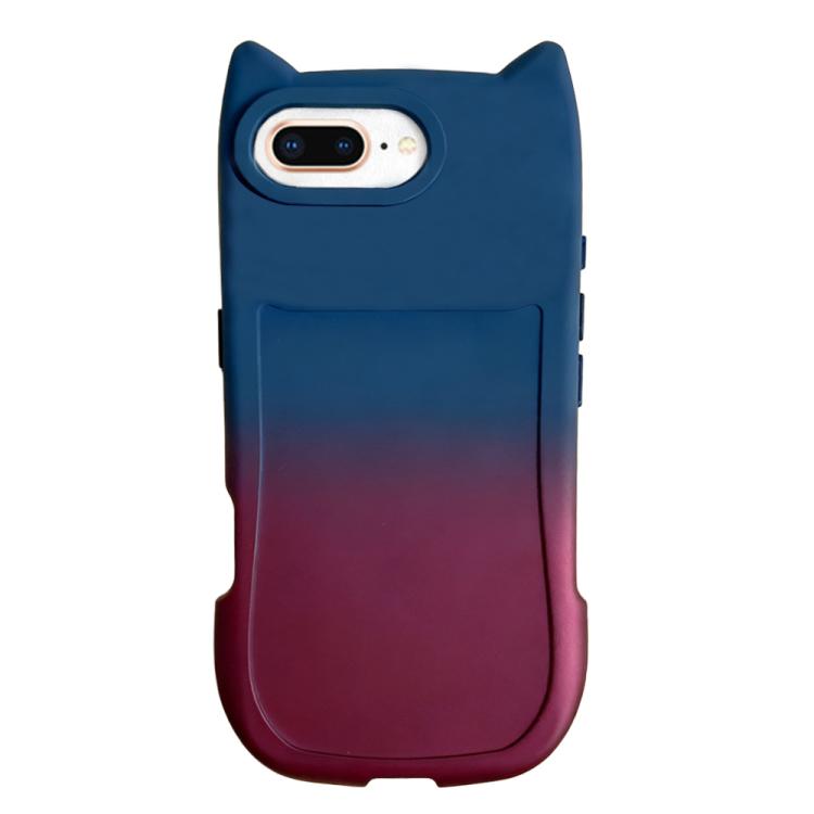Gradient Cat Ear Design TPU Phone Case, For iPhone 7 Plus/8 Plus