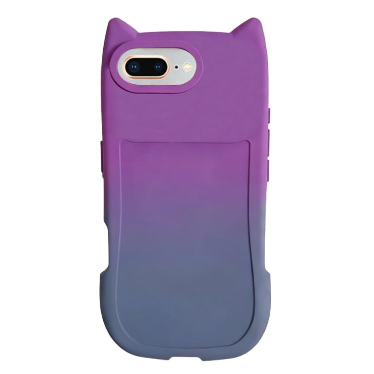 Gradient Cat Ear Design TPU Phone Case, For iPhone 7 Plus/8 Plus