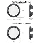 xDfind 강화 필름 일체형 오일 분사 PC 시계 보호 커버, Google Pixel Watch 4 / 3 45mm용, Google Pixel Watch 4 / 3 / 2 / 1 41mm용