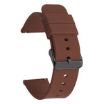 xDfind Stainless Steel Black Pin Buckle Solid Color Silicone Waterproof Watch Band, 20mm, 21mm, 22mm