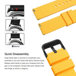 xDfind Stainless Steel Black Pin Buckle Solid Color Silicone Waterproof Watch Band, 20mm, 21mm, 22mm
