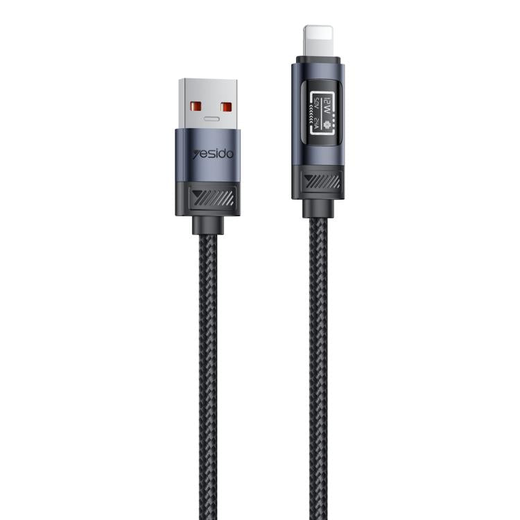 Yesido CA138L 12W 2.4A USB to 8핀 OLED 디스플레이 충전 데이터 케이블, USB to 8핀
