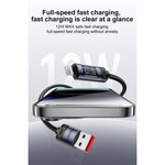 Yesido CA138L 12W 2.4A USB to 8핀 OLED 디스플레이 충전 데이터 케이블, USB to 8핀