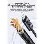 Yesido CA138L 12W 2.4A USB to 8핀 OLED 디스플레이 충전 데이터 케이블, USB to 8핀