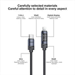 Yesido CA201 27W 타입-C to 8핀 OLED 디스플레이 충전 데이터 케이블, 타입-C to 8핀