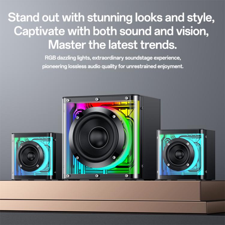 Yesido YSW41 40W 2.1채널 시스템 컬러풀 RGB 블루투스 스피커 서브우퍼, YSW41